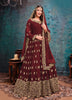 Maroon Designer Embroidered Georgette Anarkali Suit-Saira's Boutique