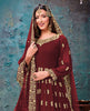 Maroon Designer Embroidered Georgette Anarkali Suit-Saira's Boutique