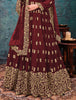 Maroon Designer Embroidered Georgette Anarkali Suit-Saira's Boutique