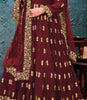 Maroon Designer Embroidered Georgette Anarkali Suit-Saira's Boutique