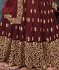 Maroon Designer Embroidered Georgette Anarkali Suit-Saira's Boutique