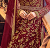 Maroon Designer Heavy Embroidered Net Bridal Anarkali Suit-Saira's Boutique