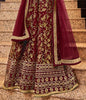 Maroon Designer Heavy Embroidered Net Bridal Anarkali Suit-Saira's Boutique