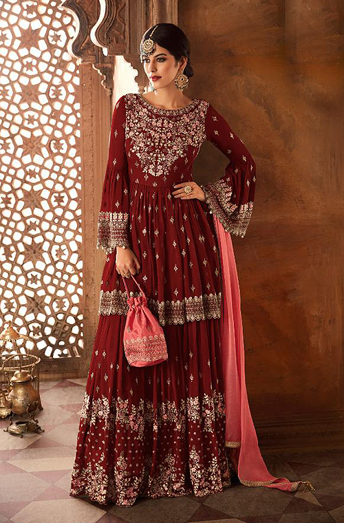 buy heavy georgette sharara suit online | Heenastyle