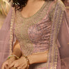 Mauve Purple Designer Heavy Embroidered Net Wedding & Bridal Lehenga-Saira's Boutique