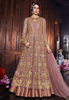 Mauve & Gold Designer Embroidered Silk Bridal Anarkali Gown-Saira's Boutique