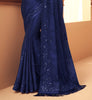 Midnight Blue Designer Embroidered Silk Party Wear Saree-Saira's Boutique