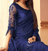 Midnight Blue Designer Embroidered Silk Party Wear Saree-Saira's Boutique