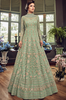 Mint Green Designer Heavy Embroidered Net Bridal Anarkali Gown-Saira's Boutique