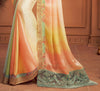 Multicolor & Sage Green Designer Embroidered Silk Party Wear Saree-Saira's Boutique