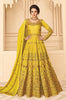 Mustard Designer Embroidered Floor Length Silk Anarkali Suit-Saira's Boutique