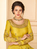 Mustard Designer Embroidered Floor Length Silk Anarkali Suit-Saira's Boutique