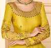 Mustard Designer Embroidered Floor Length Silk Anarkali Suit-Saira's Boutique