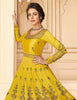 Mustard Designer Embroidered Floor Length Silk Anarkali Suit-Saira's Boutique