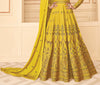 Mustard Designer Embroidered Floor Length Silk Anarkali Suit-Saira's Boutique