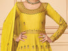 Mustard Designer Embroidered Floor Length Silk Anarkali Suit-Saira's Boutique