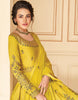 Mustard Designer Embroidered Floor Length Silk Anarkali Suit-Saira's Boutique