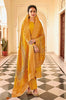 Mustard Designer Embroidered Jacquard Party Wear Pant Suit-Saira's Boutique