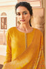 Mustard Designer Embroidered Jacquard Party Wear Pant Suit-Saira's Boutique