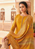 Mustard Designer Embroidered Jacquard Party Wear Pant Suit-Saira's Boutique