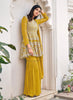 Mustard Designer Embroidered Party Wear Gharara Suit-Saira's Boutique