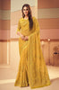 Mustard Designer Embroidered Silk Party Wear Saree-Saira's Boutique