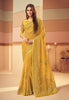 Mustard Designer Embroidered Silk Party Wear Saree-Saira's Boutique