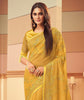 Mustard Designer Embroidered Silk Party Wear Saree-Saira's Boutique