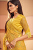 Mustard Designer Embroidered Silk Party Wear Saree-Saira's Boutique