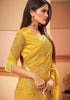 Mustard Designer Embroidered Silk Party Wear Saree-Saira's Boutique