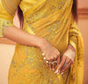 Mustard Designer Embroidered Silk Party Wear Saree-Saira's Boutique