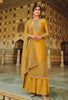 Mustard Designer Embroidered Silk Wedding Sharara Suit-Saira's Boutique