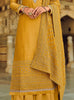 Mustard Designer Embroidered Silk Wedding Sharara Suit-Saira's Boutique