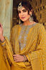 Mustard Designer Embroidered Silk Wedding Sharara Suit-Saira's Boutique