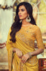 Mustard Yellow Designer Embroidered Silk Party Wear Saree-Saira's Boutique