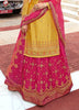 Mustard & Pink Designer Embroidered Net Kurti Style Lehenga-Saira's Boutique
