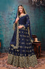 Navy Blue Designer Embroidered Georgette Anarkali Suit-Saira's Boutique