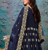 Navy Blue Designer Embroidered Georgette Anarkali Suit-Saira's Boutique