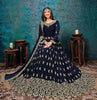 Navy Blue Designer Embroidered Georgette Anarkali Suit-Saira's Boutique