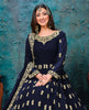 Navy Blue Designer Embroidered Georgette Anarkali Suit-Saira's Boutique