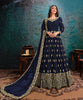 Navy Blue Designer Embroidered Georgette Anarkali Suit-Saira's Boutique