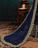 Navy Blue Designer Embroidered Georgette Anarkali Suit-Saira's Boutique
