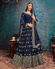 Navy Blue Designer Embroidered Georgette Anarkali Suit-Saira's Boutique