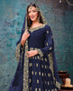 Navy Blue Designer Embroidered Georgette Anarkali Suit-Saira's Boutique