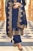 Navy Blue Designer Embroidered Jacquard Party Wear Pant Suit-Saira's Boutique