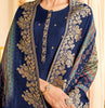 Navy Blue Designer Embroidered Jacquard Party Wear Pant Suit-Saira's Boutique