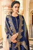 Navy Blue Designer Embroidered Jacquard Party Wear Pant Suit-Saira's Boutique