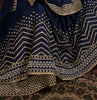 Navy Blue Designer Embroidered Silk Kurti Style Lehenga-Saira's Boutique
