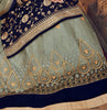Navy Blue & Sage Gray Designer Embroidered Kurti Style Lehenga-Saira's Boutique