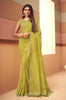 Old Gold Designer Embroidered Silk Wedding Saree-Saira's Boutique